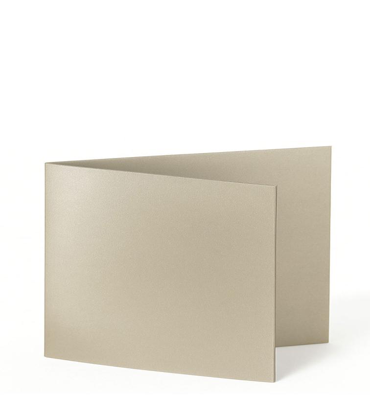 Doppelkarte - Faltkarte 250g/m² DIN B6 quer in metallic-sand