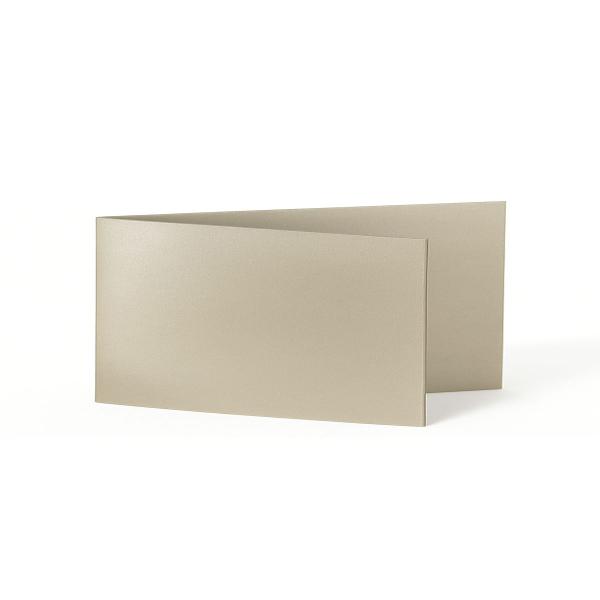 Faltkarte DIN Lang quer 250g/m²  in metallic-sand
