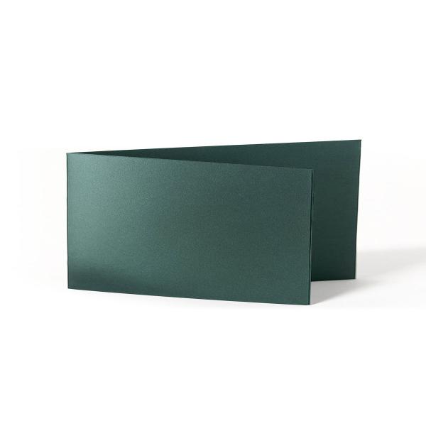 Faltkarte DIN Lang quer 250g/m²  in metallic-grün