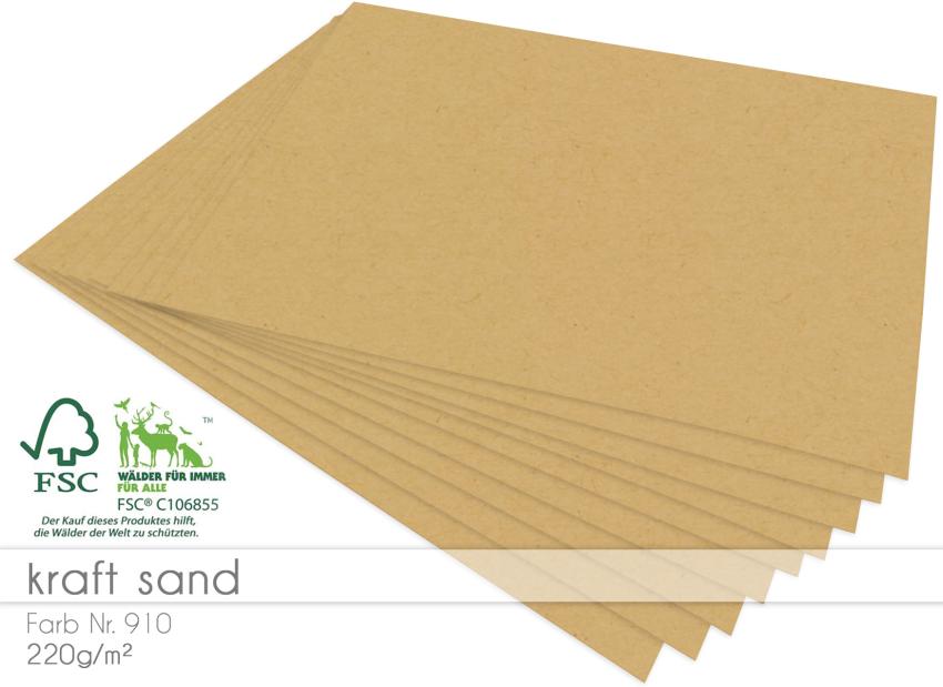 Scrapbooking-/ Bastelpapier 220g/m² DIN A3 in kraft sand
