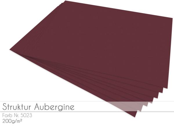 Cardstock - Bastelpapier 200g/m² DIN A4 in struktur aubergine