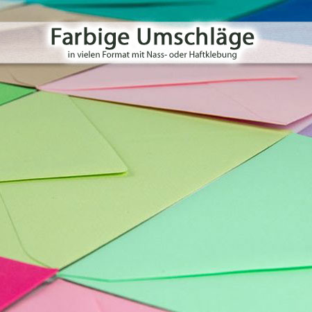 Farbige Briefumschläge und Kuverts